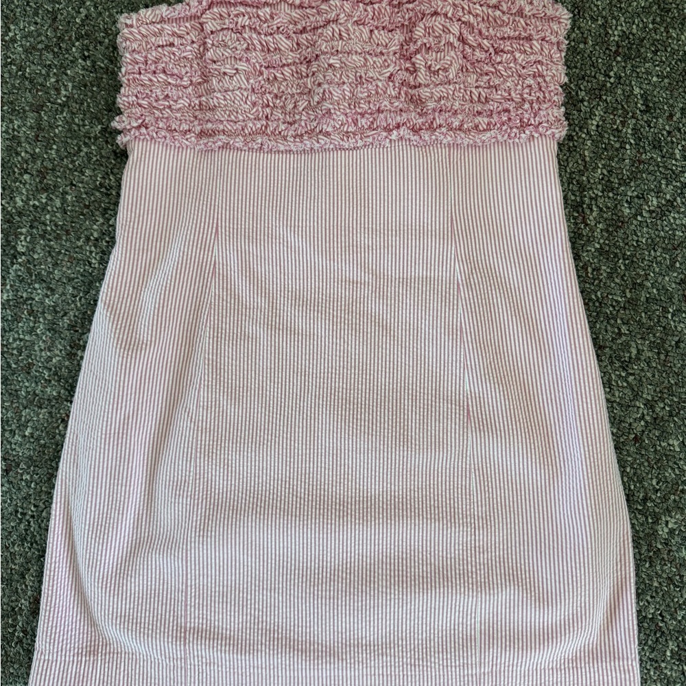 Lilly Pulitzer Strapless Pink Textured Bodice Dress